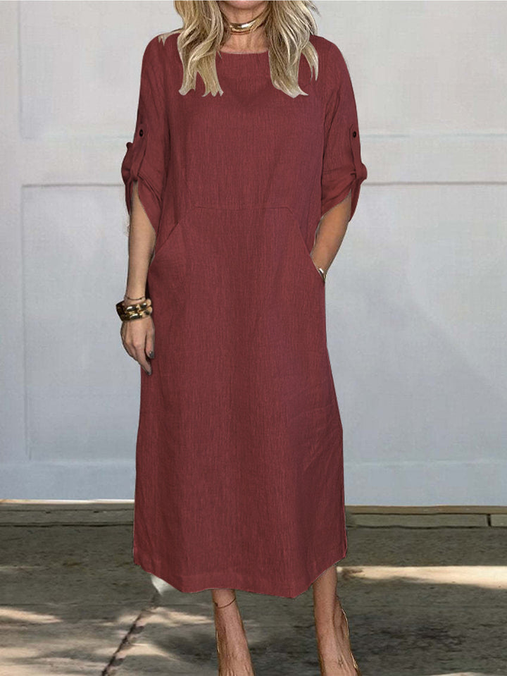Damen Midikleid mit praktischen Taschen und lässigem Schnitt Drune