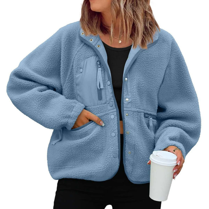 Damen kuschelige Fleecejacke mit praktischen Taschen Drune