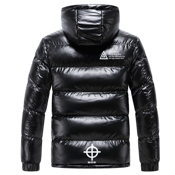 Herren glänzende gesteppte Thermo-Kapuzenjacke mit Metallic-Finish und wärmender Isolierung Drune