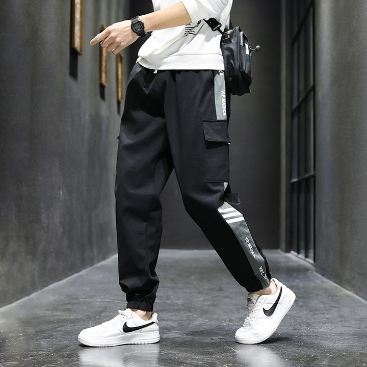 Herren Cargo-Hose mit seitlichen Taschen und elastischem Bund Drune