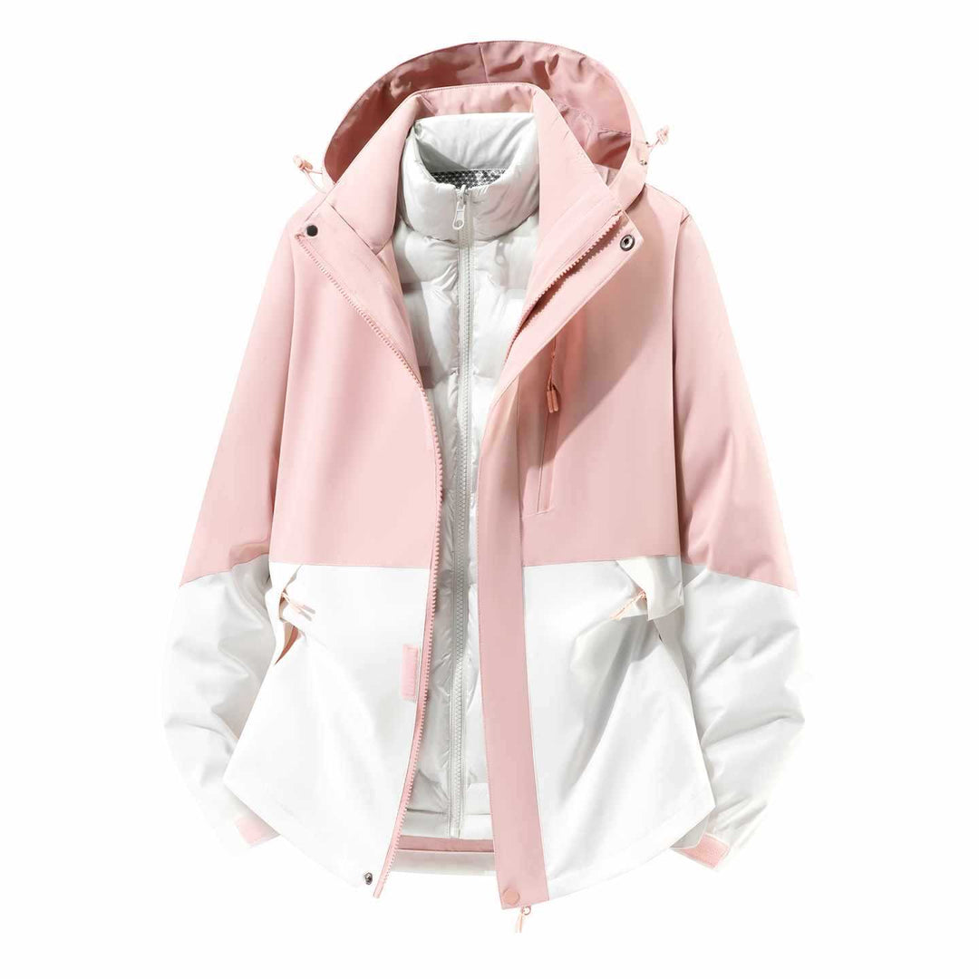 Herren Wasserfeste dreiteilige Winterjacke mit abnehmbarer Daunen-Innenjacke und Kapuze Drune