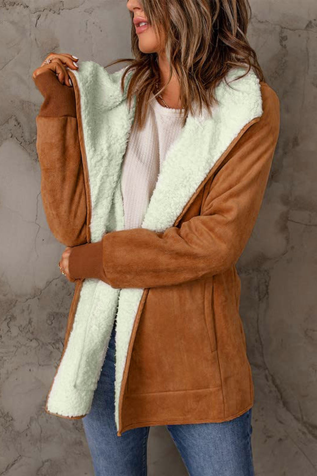 Drune | Revers Wildleder und Schafswolle Thermojacke