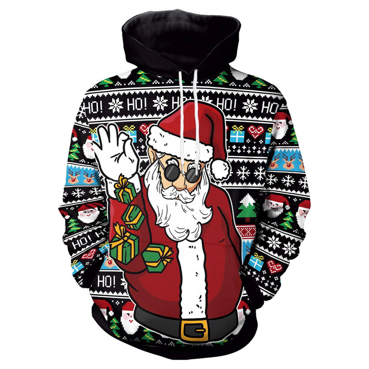 Damen Lustiger Kapuzenpullover mit weihnachtlichem DJ-Motiv Drune