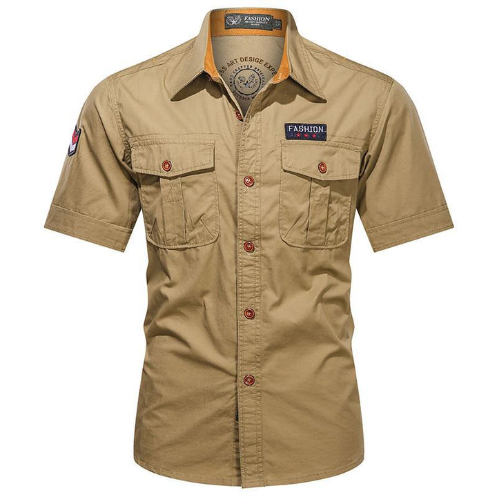 Men's  utility long-sleeve cotton work shirt with dual chest pockets Drune