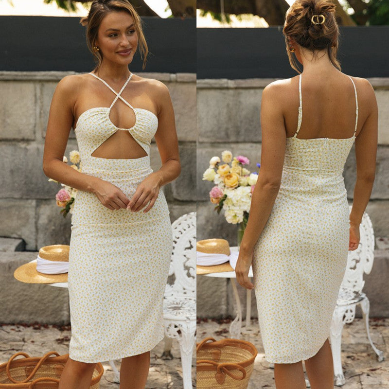 Damen Strandkleid mit Cut-Outs und zarten Trägern Drune
