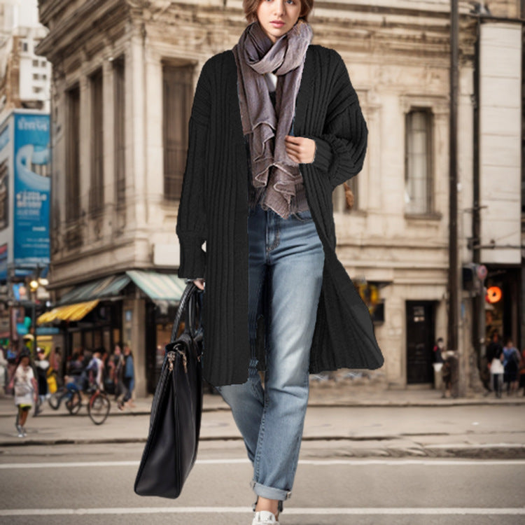 Damen Langstrickjacke mit offenem Design und современной Struktur Drune