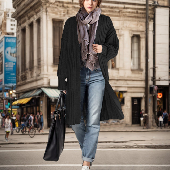 Damen Langstrickjacke mit offenem Design und современной Struktur Drune