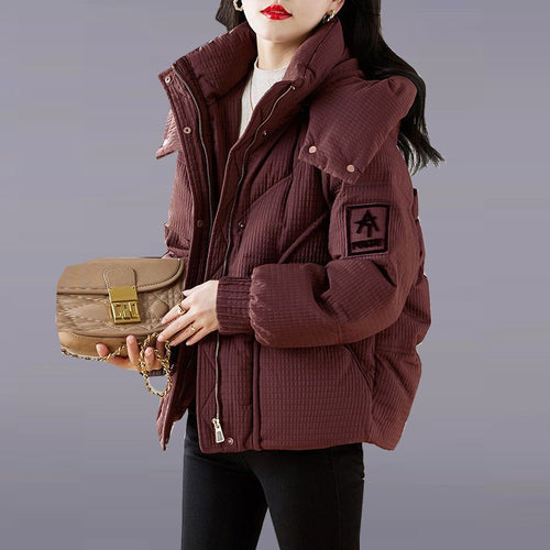 Damen oversized Steppjacke mit praktischem Kapuzen-Design Drune