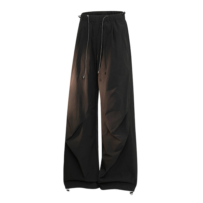 Damen Weite Palazzo-Hose mit Tunnelzugbund, drapierten Falten & verstellbarem Saum Drune