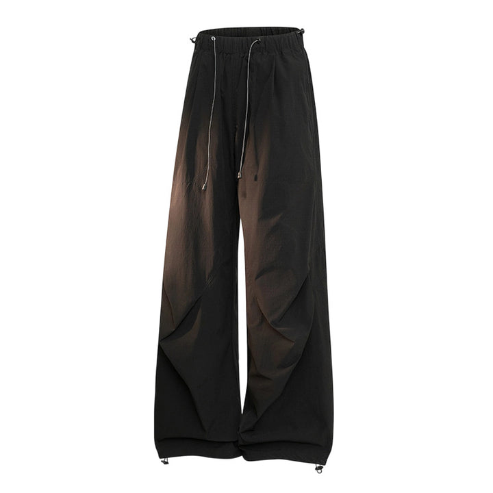 Damen Weite Palazzo-Hose mit Tunnelzugbund, drapierten Falten & verstellbarem Saum Drune