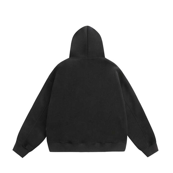 Unisex Oversize Kapuzenpullover mit Perlen‑ und Strassapplikation Drune