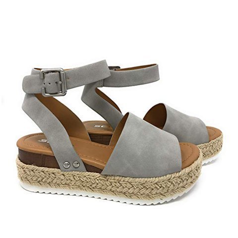 Damen Wedge-Sandalen mit elastischem Riemen und komfortablem Fußbett Drune