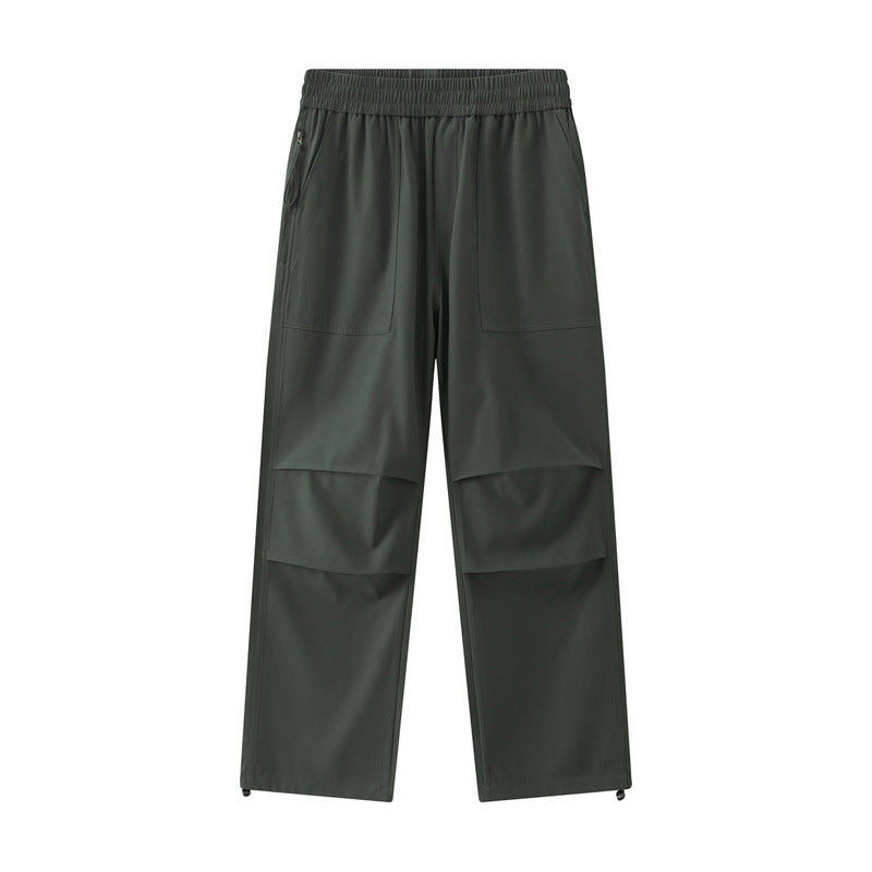 Herren Weite Utility-Cargo-Hose mit Tunnelzugbund, Knieabnähern & verstellbarem Saum Drune