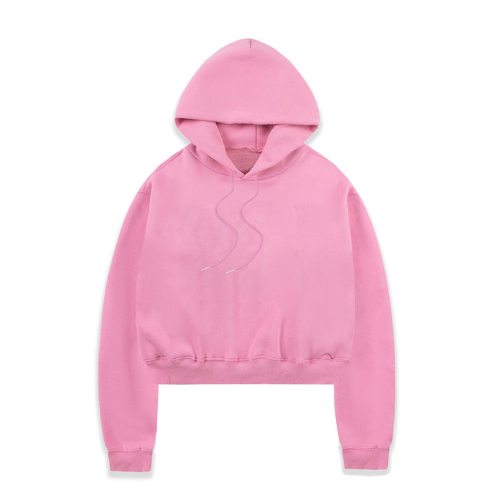 Damen nan cropped Kapuzenpullover mit weichem Fleece‑Innenfutter und elastischem Rippbund Drune