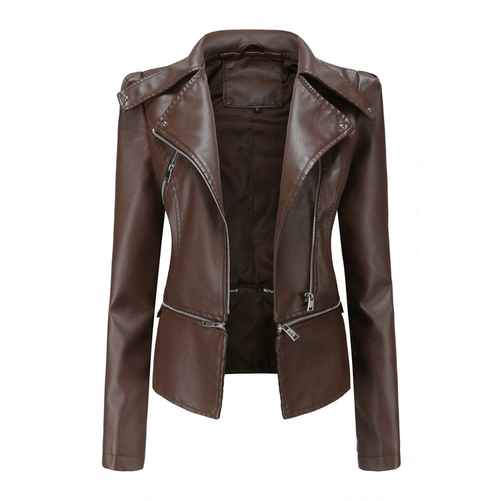 Damen Lederjacke mit asymmetrischem Reißverschluss und stilvollen Zipper-Details Drune