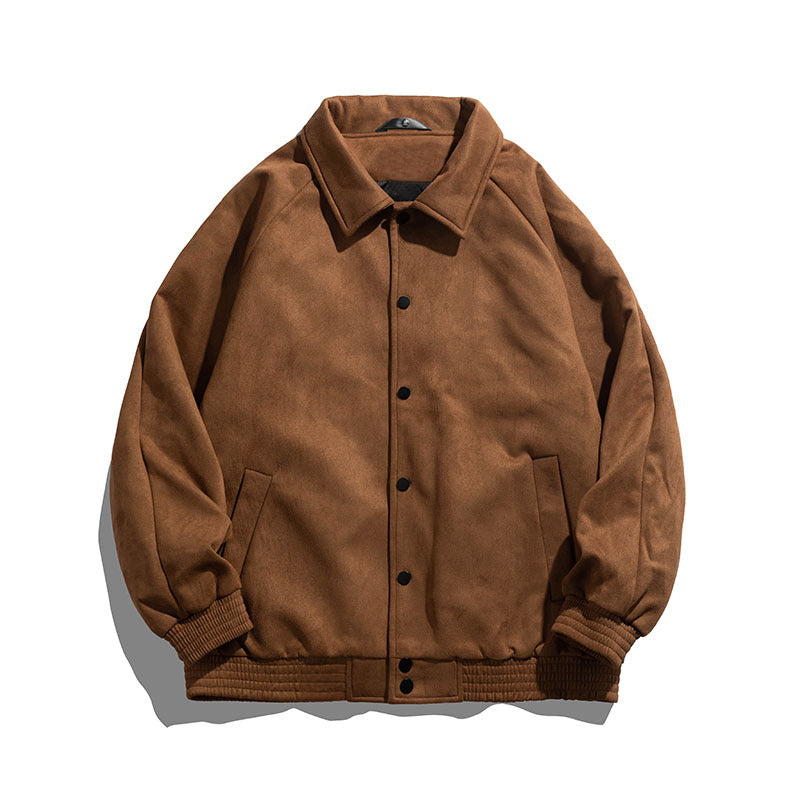Men's  oversized suede-effect snap bomber jacket Drune