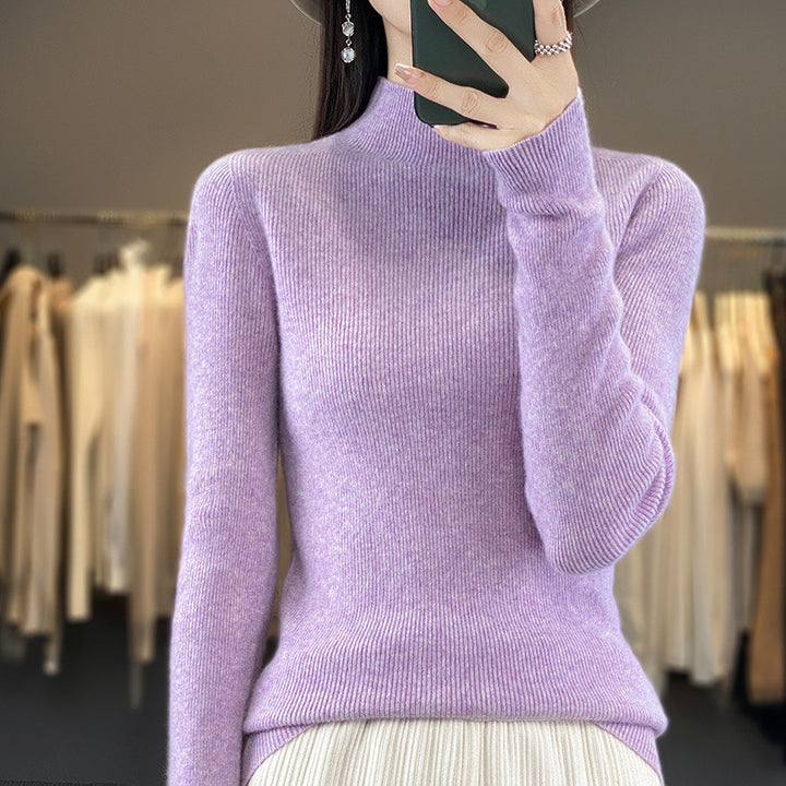 Damen Premium-Feinstrick-Mockneckpullover mit extra langen Ärmelabschlüssen und feiner Rippenstruktur Drune