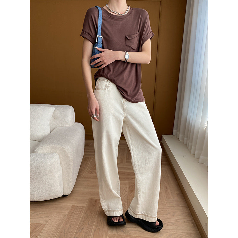 Damen weite High-Waist Jeans mit elegantem Schnitt und nachhaltigem Material Drune