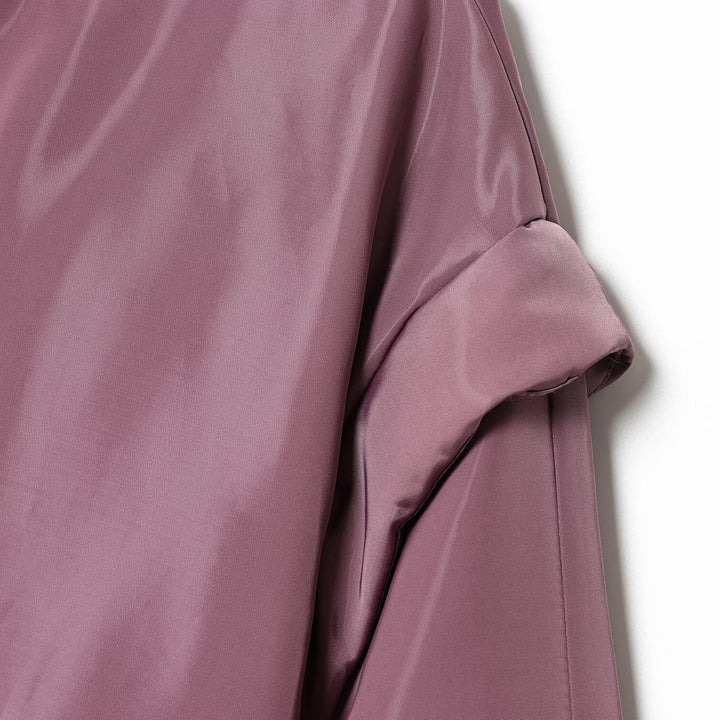 Damen Cropped‑Bomberjacke im Satin‑Look mit Stehkragen und Taillen‑Tunnelzug Drune