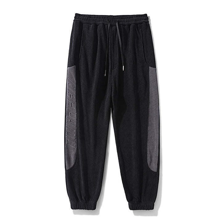 Herren Cordhose im Joggingstil mit seitlichen Panel‑Einsätzen und Kordelzug Drune
