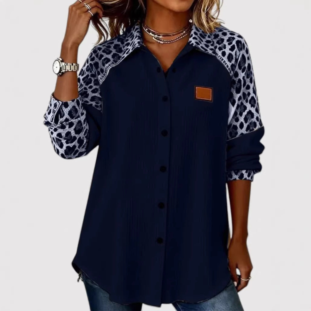 Damen Modisches Langarmshirt mit Animal-Print
