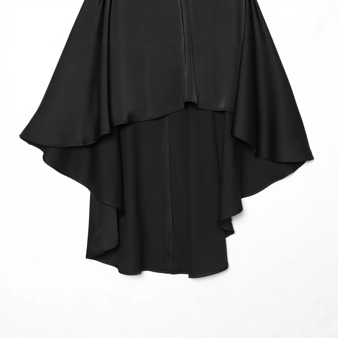 Damen Cape‑Mantel mit asymmetrischem Lagenfall und Stehkragen Drune