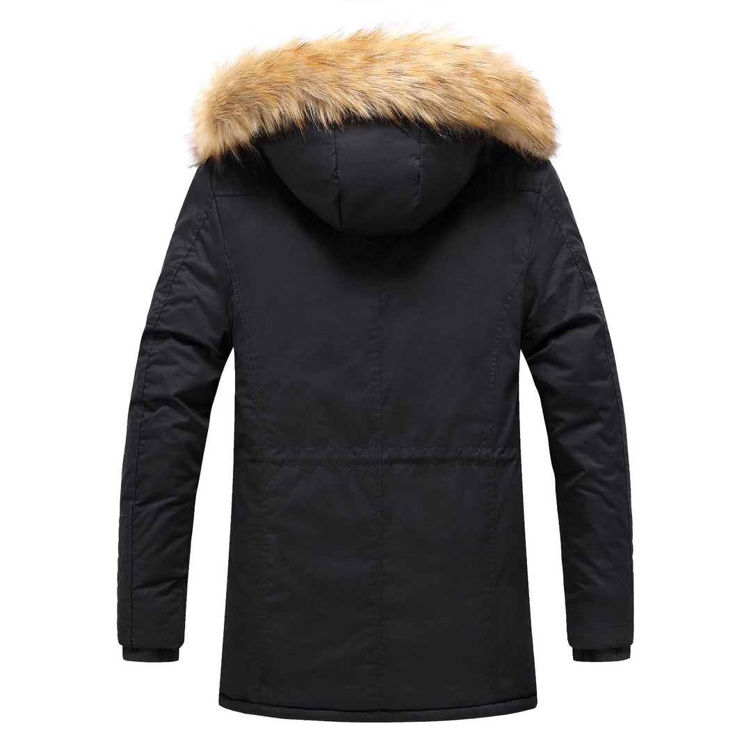 Herren Moderne Parkajacke mit abnehmbarem Kunstfellkragen Drune