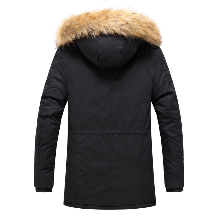 Herren Moderne Parkajacke mit abnehmbarem Kunstfellkragen Drune