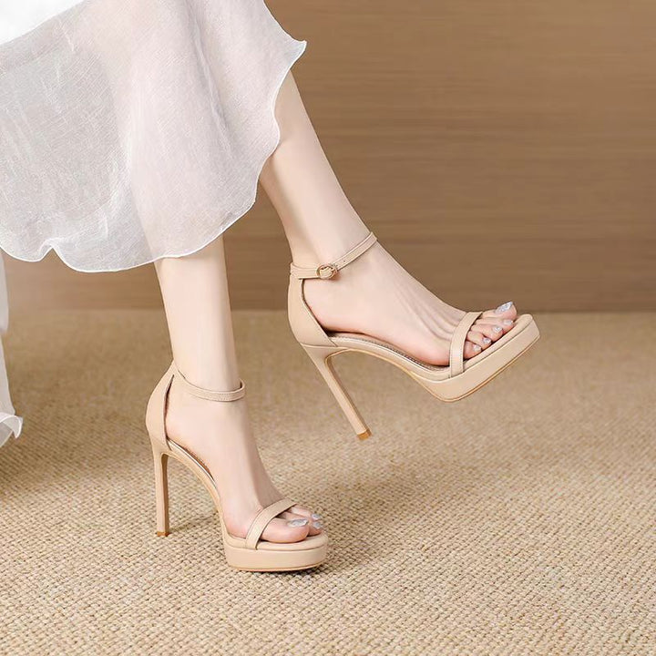 Damen Riemchen-Sandaletten mit hohem Stiletto-Absatz und Knöchelriemen Drune