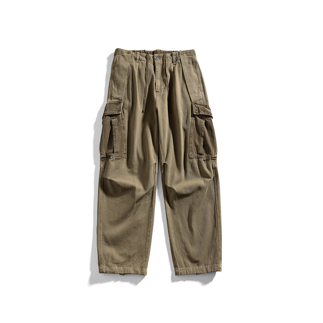 Herren Cargo-Hose mit Kordelbund, weitem Schnitt und Mehrfachtaschen Drune