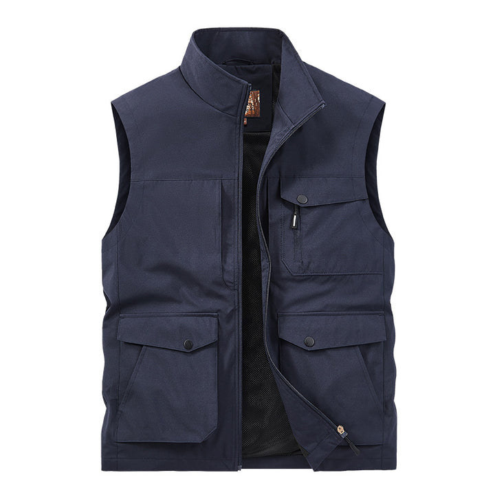 Herren Outdoor-Utilityweste mit Multitaschen, Reißverschluss und Meshfutter Drune