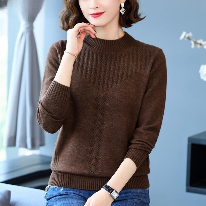 Damen eleganter Strickpullover mit modernem Zopfmuster Drune