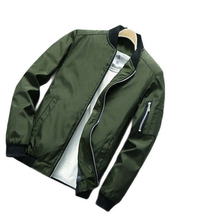 Herren Bomberjacke mit Reißverschluss, wasserabweisendem Nylon und Ärmel-Tasche Drune