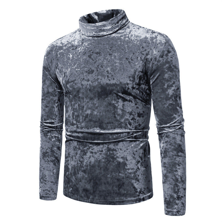 Herren eleganter Rollkragenpullover aus Samt Drune