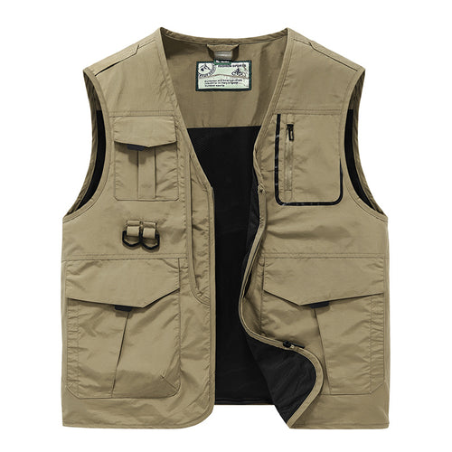 Herren Multifunktionale Utility-Weste mit Mehrfachtaschen und Mesh-Futter Drune