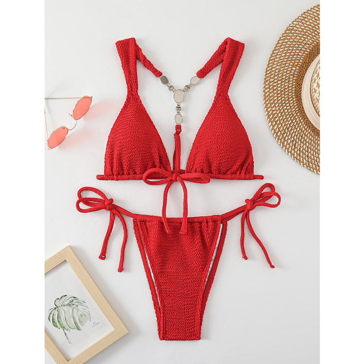Damen Triangelbikini mit raffinierten Knoten und hochwertigem Häkel-Design Drune