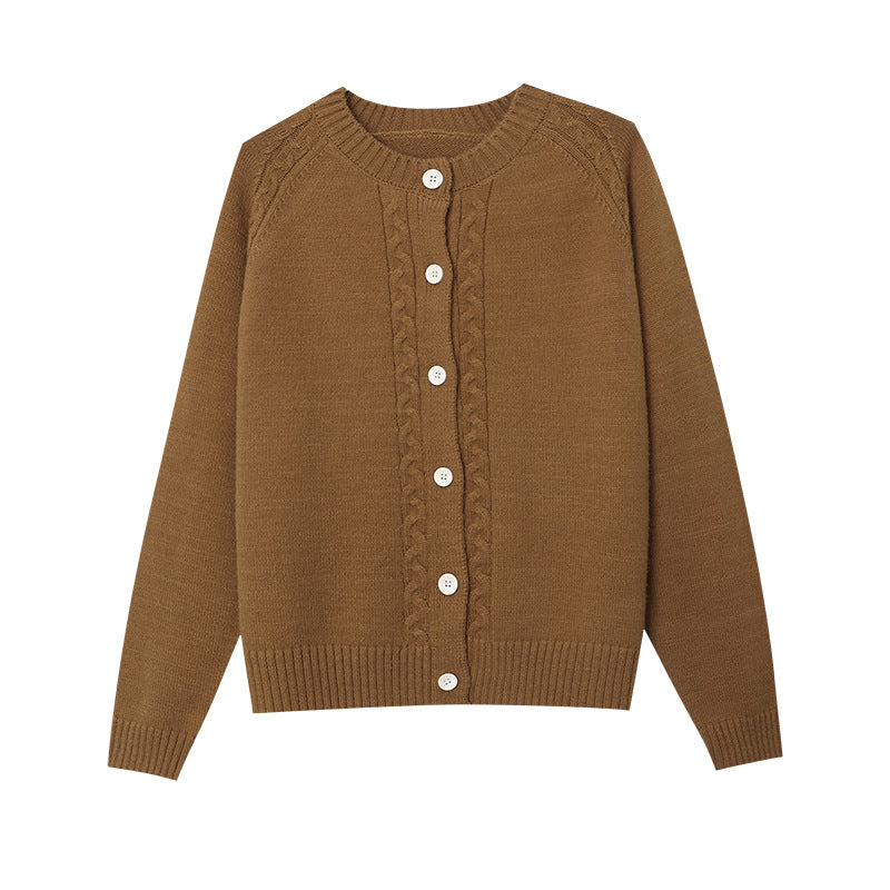 Damen Strickpullover mit Zopfmuster Drune