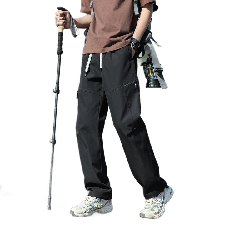 Herren Technische Trekkinghose mit Reißverschlusstaschen und Kordelbund Drune