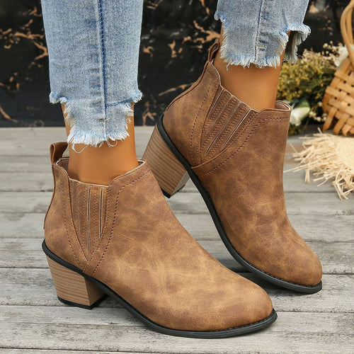 Drune | Vintage Stiefeletten Mit Klobigem Absatz