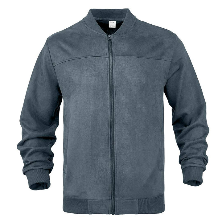 Herren nan Wildleder-Blousonjacke im Bomberstil mit elastischen Rippbündchen Drune