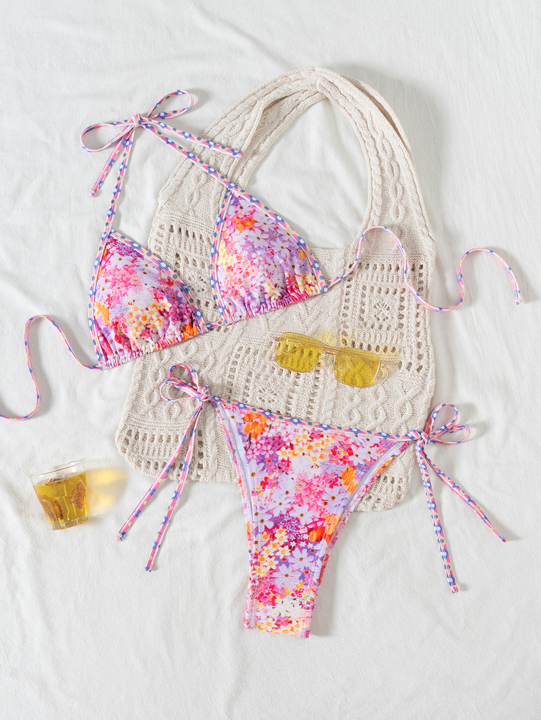 Damen Triangel-Bikini mit verstellbaren Bändern und elegantem Detail Drune