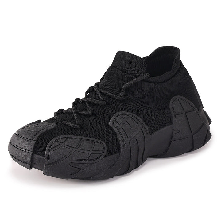 Herren nan massiver Sneaker mit sockenähnlichem Strickschaft, geformten Gummiapplikationen und griffiger Profilsohle Drune
