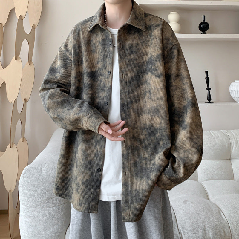 Damen Große Hemdbluse aus Cord Drune