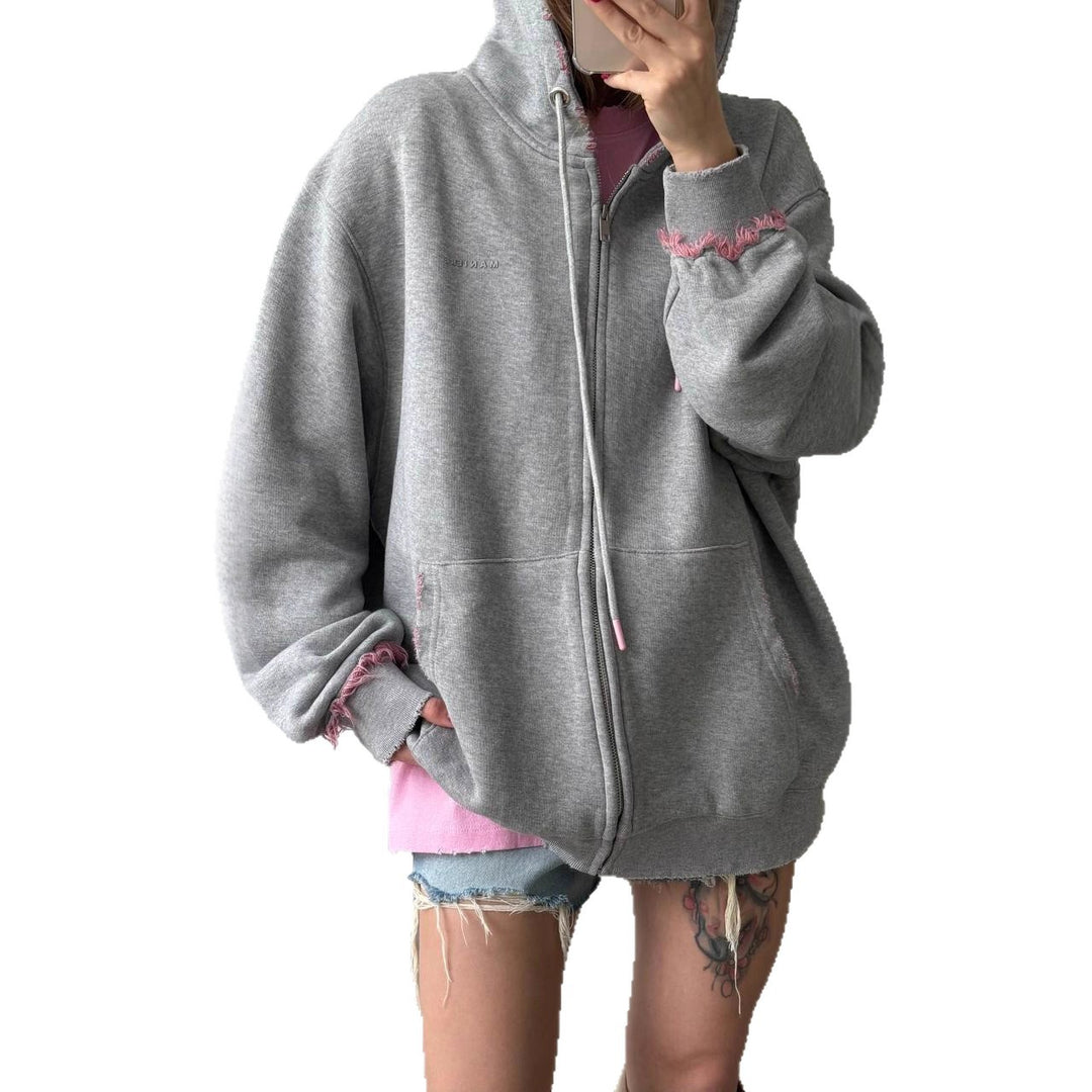Damen Bequemer Oversized Hoodie mit modischen Fransen Drune