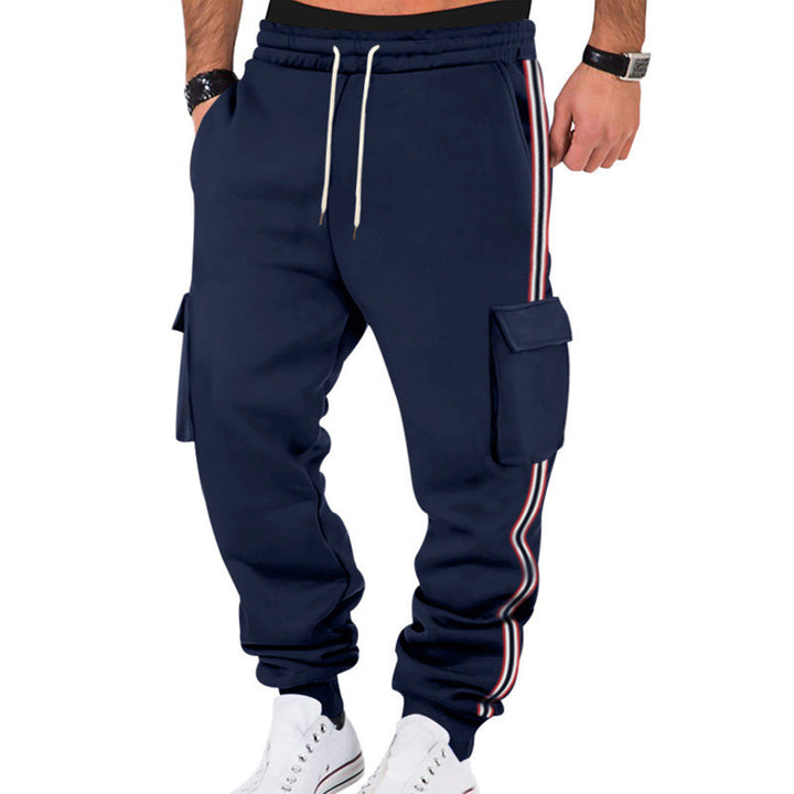 Herren Cargo-Joggerhose mit seitlichen Klapp‑Cargotaschen, Tunnelzug & Rippbündchen Drune
