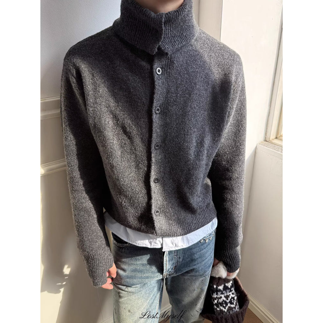 Herren Modische Strickjacke mit eleganter Knopfleiste Drune
