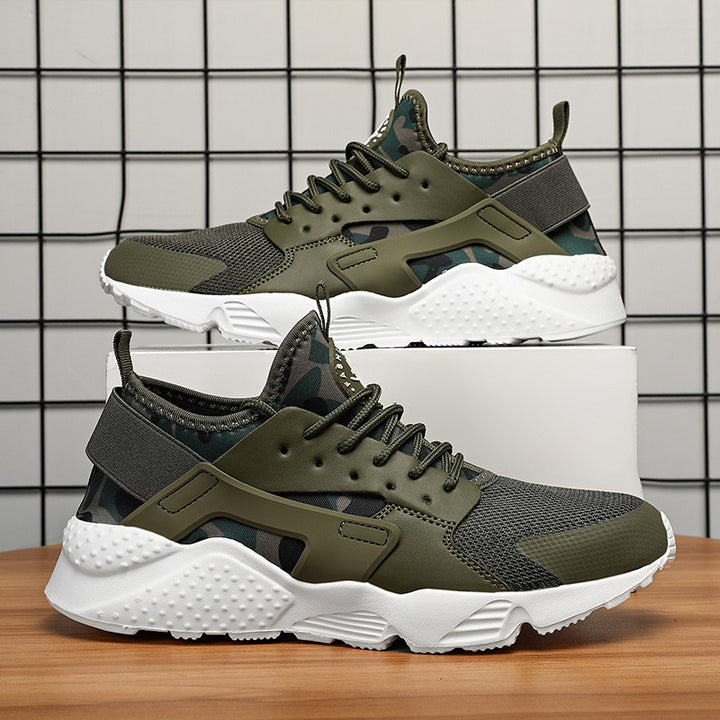 Herren sportlicher Training- und Lifestyle-Sneaker mit elastischem Fersenband, atmungsaktiver Strickkonstruktion und gedämpfter Wellen-EVA-Sohle Drune