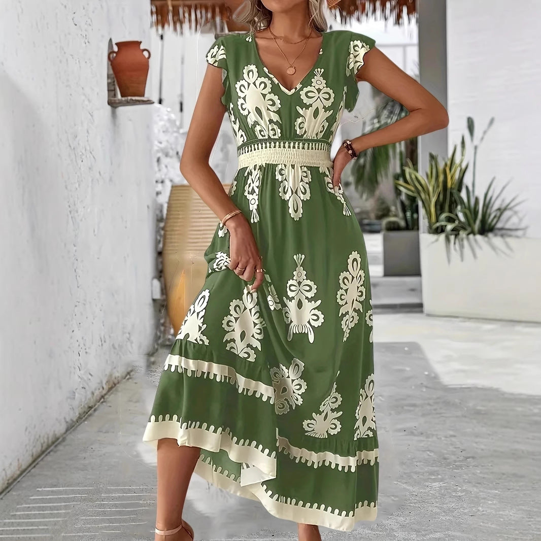 Damen Maxikleid mit elegantem floralen Muster Drune