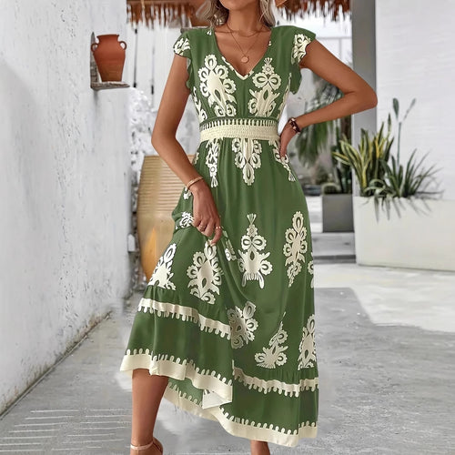 Damen Maxikleid mit elegantem floralen Muster Drune