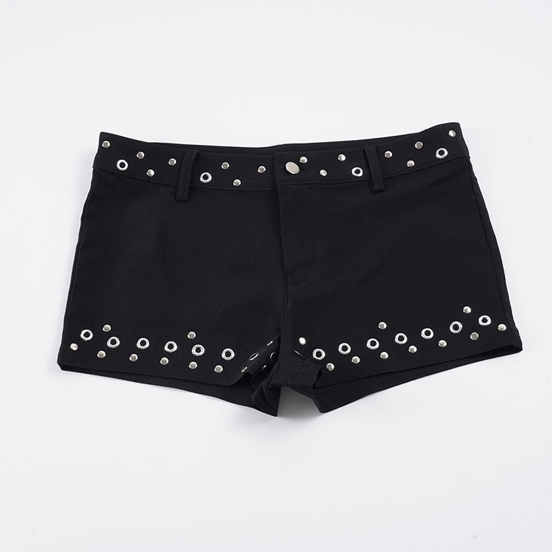 Damen modische Shorts mit Metallösen Drune